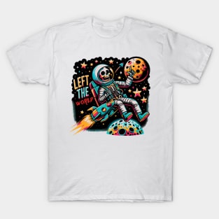 Cosmic Escape: Astronaut Skeleton Adventure T-Shirt